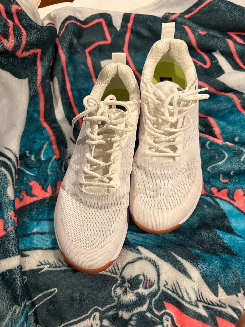 Men's Bright White Sneakers with Gum Sole